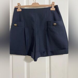 Sandro High Waist Navy Shorts size 42